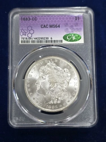1883-CC CAC MS64 Morgan Silver Dollar