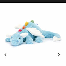 Jelly Cat Sky Dragon NWT Blue White Multicolor Dragon Stuffed Animal Plush Toy