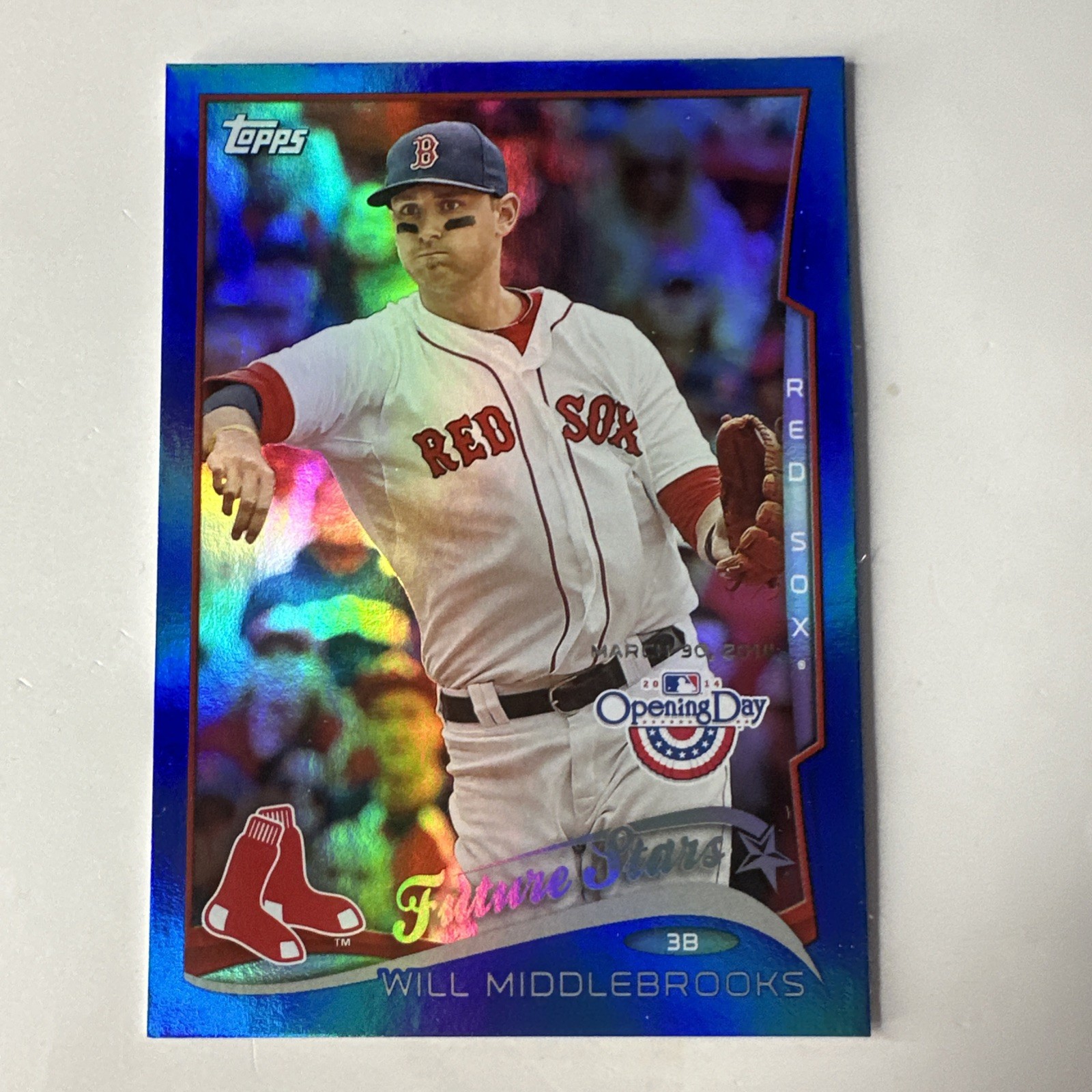 Will Middlebrooks BLUE 2014 Topps Opening Day- Future Stars #75 Gold /2014