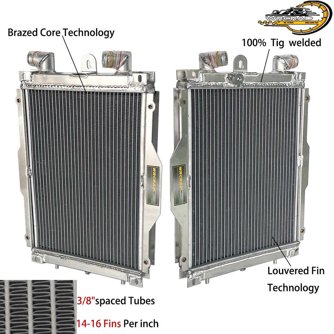 Left + Right Side Full aluminum Radiator For 1994-1999 1995 96 Ferrari 355 F355