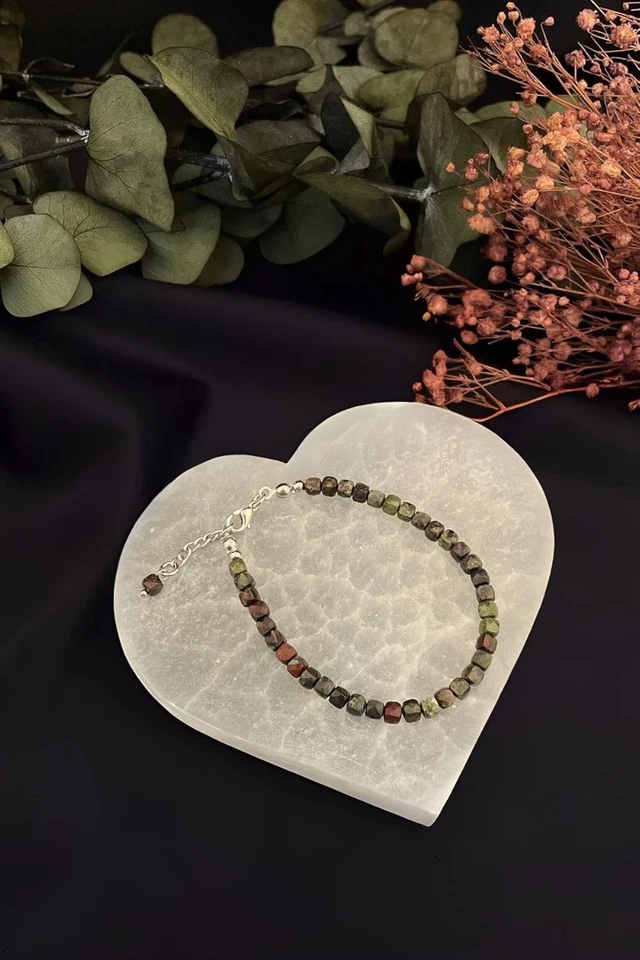 Exquisita Pulsera Unisex de Piedras Preciosas de Sangre - Ajustable 18cm con Extensión Foto 2 de 2