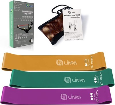 Resistance Loop Exercise Bands - Set of 3 Bands for Working Out with Instruct...
