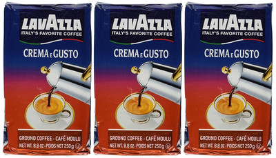 Crema E Gusto Ground Coffee, Italian , 8.8-Ounce Bricks (Pack of 3)