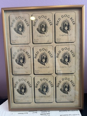 Irish Water Spaniel Beer Dog Labels Framed