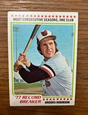 1978 Topps BASEBALL '77 Record Breaker - Brooks Robin #4 (EX+) Baltimore Orioles
