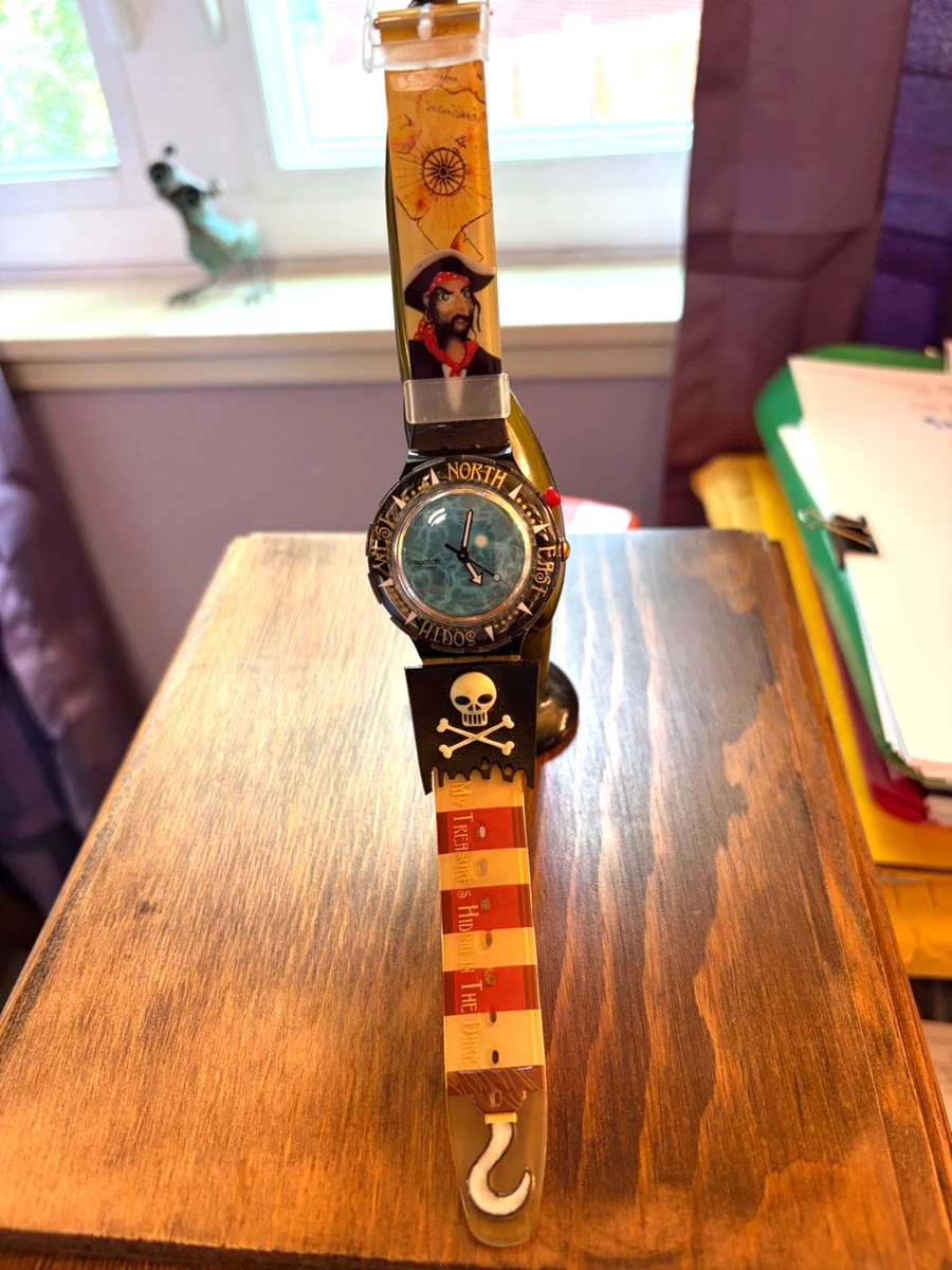Swatch Scuba 200 海賊テーマ 時計 Swatch Round 200 m (20 ATM) Water Resistance Wristwatches for sale