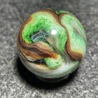 Jabo Marbles-Last Dance-Green Aventurine/White/Amber-Brown Swirl(.74") — photo 1