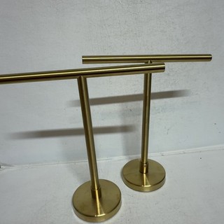 GOLD TONE Metal T Bar Countertop Jewelry Display Stands Pair HW