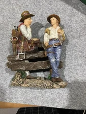 2001 Young’s Inc Statue Cowboy And Cowgirl Vintage 8” Tall