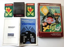 Vectron 1982 Intellivision Video Game Complete CIB Manual Overlays Cartridge 