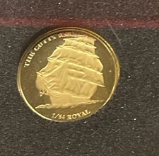 2021 British Pobjoy  CUTTY SARK 1/2gr GOLD COIN PROOF #217 of 230