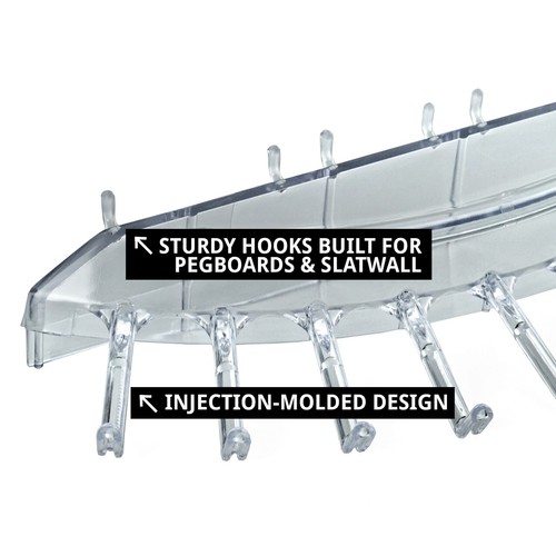 Barra de collar de diez ganchos Azar muestra para Pegboard o Slatwall, paquete de 4 - Imagen 4 de 7