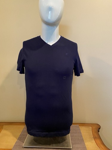 Express Men’s Navy V-Neck T-Shirt With Crest NWT SIZE XS