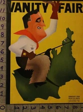 1934 CARLIN DECO POLITICAL ROOSEVELT COWBOY US BRONCO HUMOR SATIRE ART COVERVR48