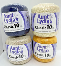 Lot Of 4 Coats Aunt Lydia's Classic Crochet Thread 10 Goldenrod Navy Cream Ecru