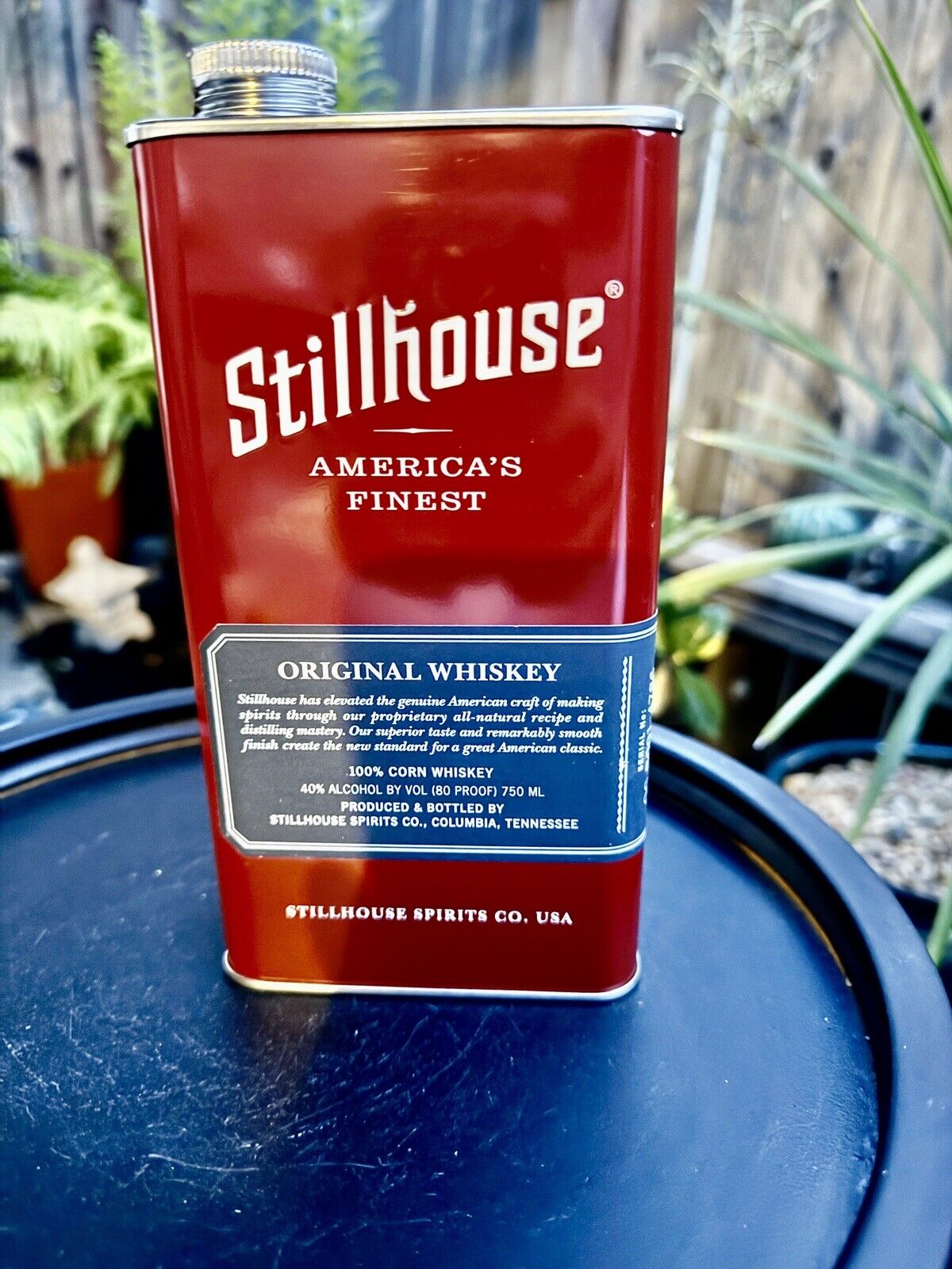 Stillhouse Spirits Original Bourbon Tin Can Bottle in Red 750ml Empty
