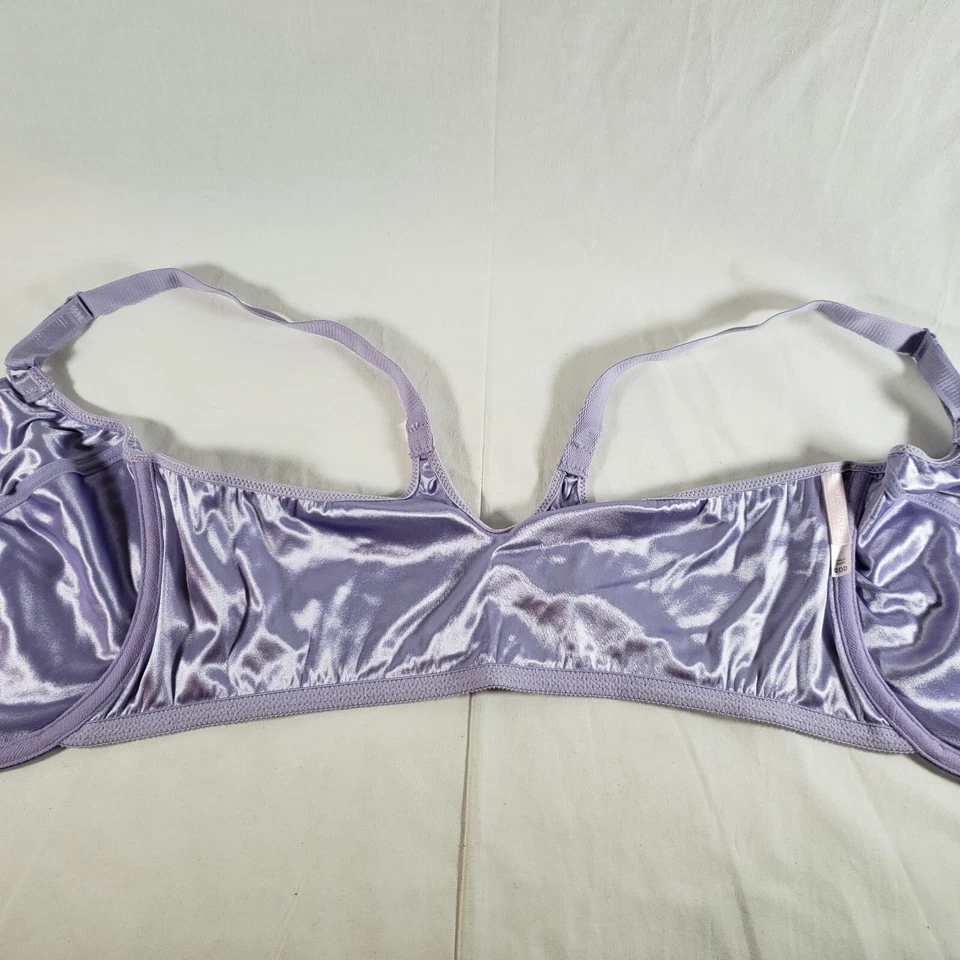 Sutiã Victoria's Secret segunda pele cetim sem forro 42DD lilás roxo fechamento frontal - Imagem 3 de 4