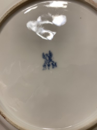 "RARO plato de alivio de porcelana elevado c. 1850 BPM Buckau Buckauer - 9"" - Imagen 3 de 5
