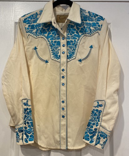Scully Embroidered Blouse Snap Front & Sleeves Wes