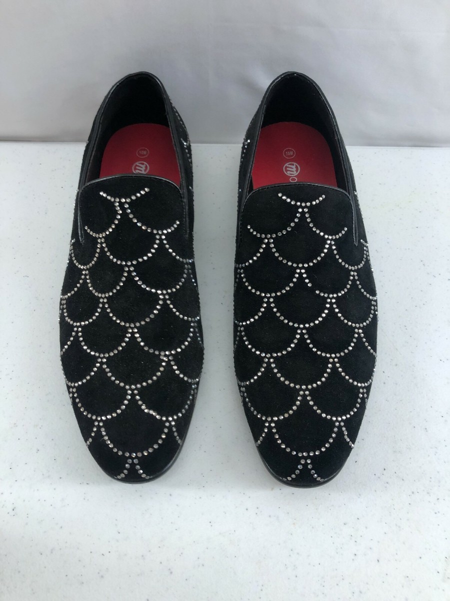 Oliver Mason Men's Size 10M Dress Loafer Shoe Black/Diamond Pattern
