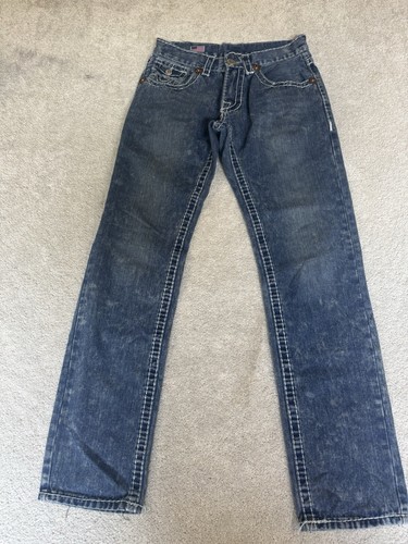 Pantalones de mezclilla cosidos Billy Super T raros True Religion de colección talla 32 rectos desgastados - Imagen 3 de 11