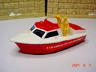 Matchbox Lesney 52 Police Launch Red Los Angeles City Fire Dept 1/64 j749