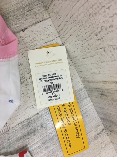 The Beaufort Bonnet Company Night Pajamas Happy Hearts Sara Janes Set Sz 7 NWT - Picture 5 of 11