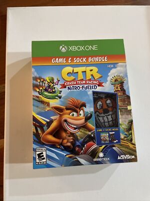 CTR Crash Team Racing Nitro Fueled XBOX ONE Game with SOCKS BUNDLE NEW