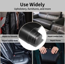 Leather Repair Patch Self-Adhesive Refinisher Cuttable Sofa Black 3.5x79"
