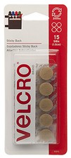 Sticky Back Fasteners, Beige, 5/8-In. Coins, 15-Ct.