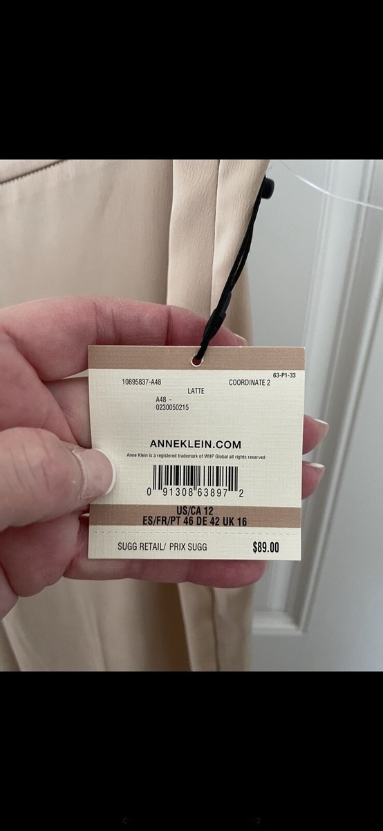 Brand New With Tags Anne Klein Satin Wide Leg Pants. Size 12