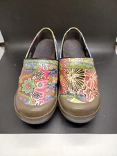 Women's Dansko Vegan Brown Floral Starburst Comfort Clogs Shoes Size 38 EU 8 US