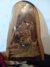 VINTAGE 15"x11" INLAY MARQUETRY WOOD WALL ART PLAQUE INDIA