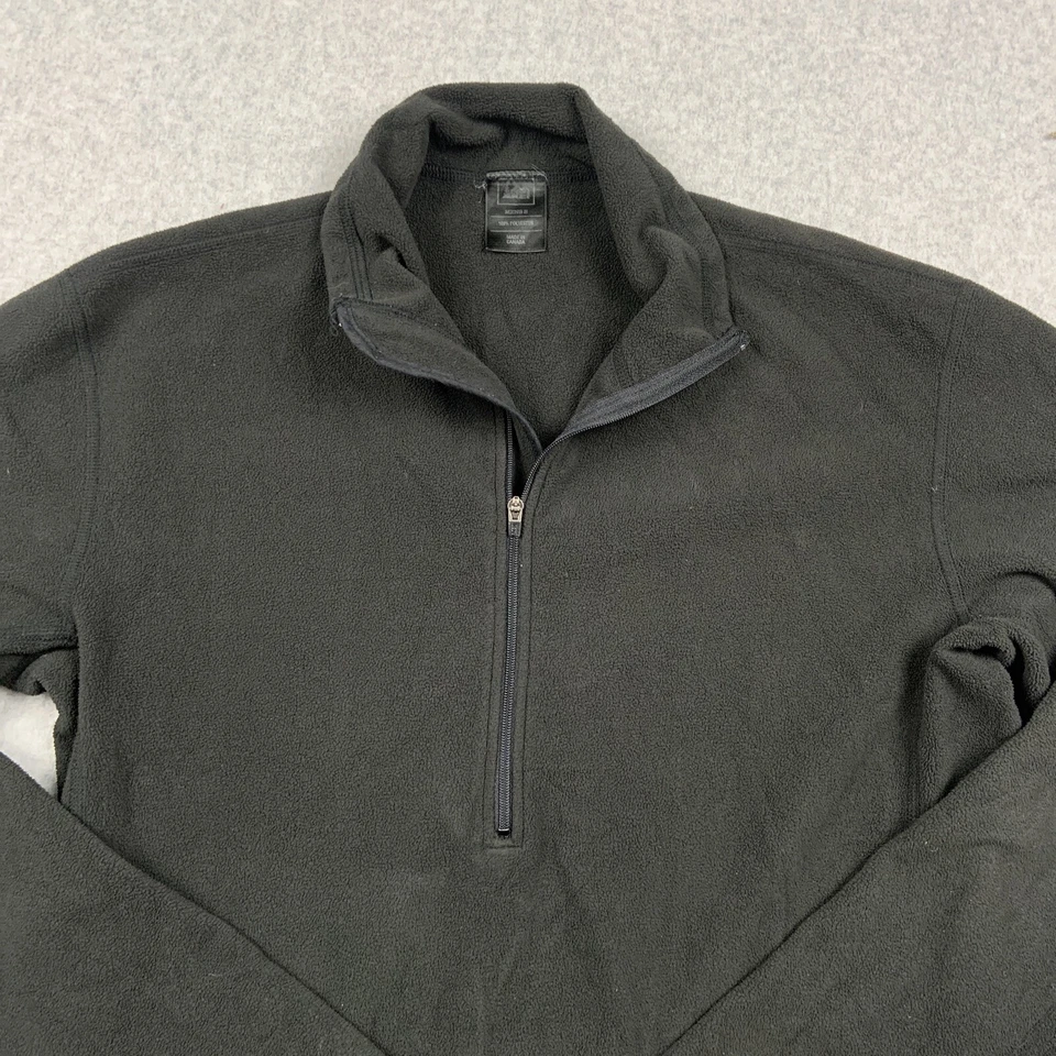 REI Jacket Size S Black Fleece 1/2 Zip Long Sleeve Logo Mock Neck Pullover Mens - Image 2 of 4