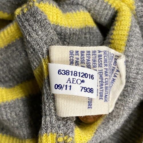 American Eagle Thermal Shirt Mens Size Small Yellow Long Sleeve Striped - 第 5/11 張圖片