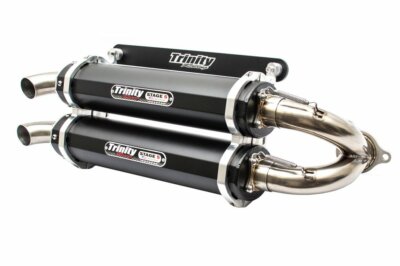 Trinity Racing Slip-On Black Dual Exhaust For 2016-2021 Polaris RZR Turbo XP/XP4