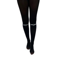 Pamela Mann Strumpfhose - Chain Heart Under Knee Goth Gothic Alternative