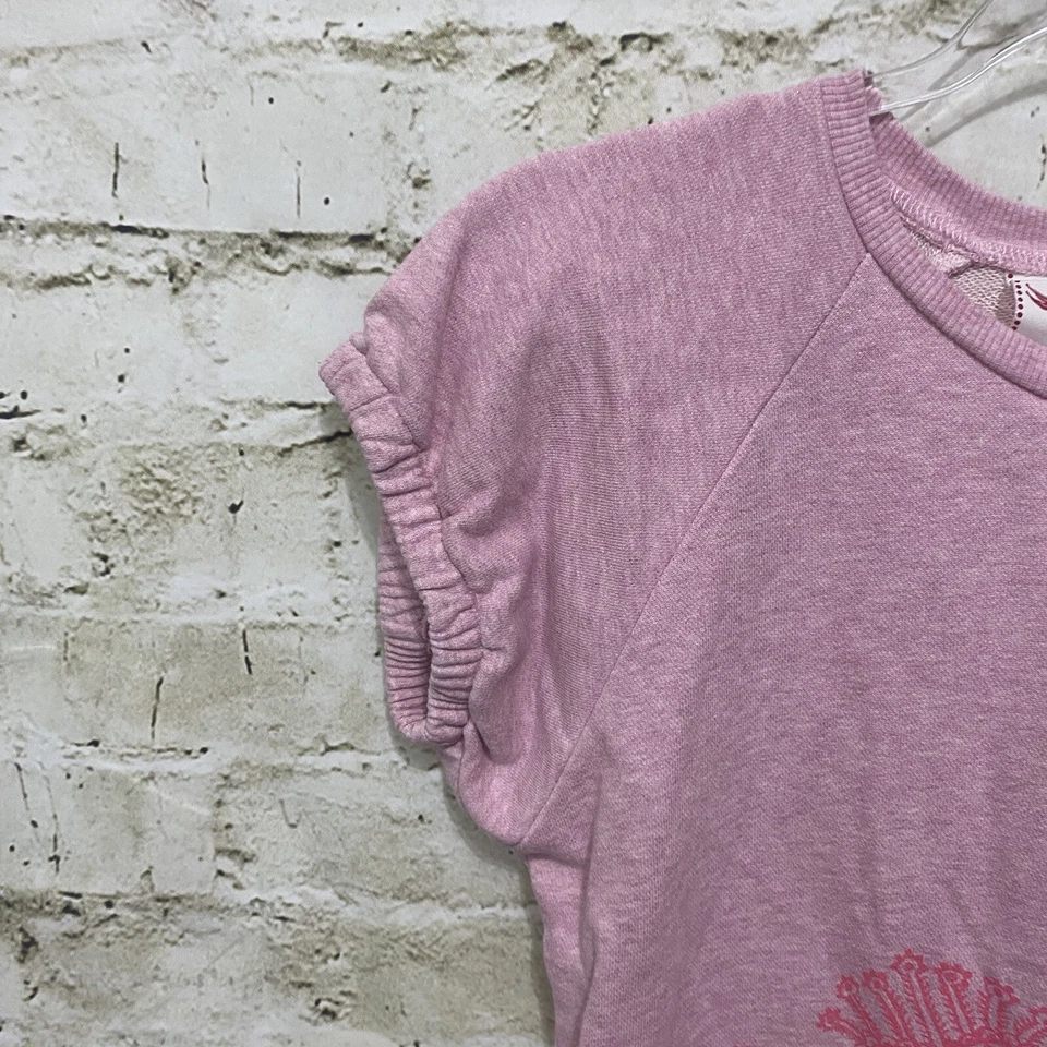 Paper Wings 女孩 14 码粉色孔雀运动衫连衣裙口袋 — 第 3/4 张图片