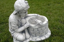  Gartenfiguren, Steinguss, Skulpturen, Statuen, Menschen H.37 cm Gartendeko