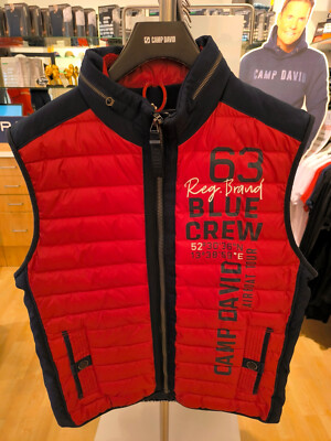 CAMP DAVID Steppweste Weste Logo-Prints, CB2355-2796-63, rot, 3XL, UVP 139,95