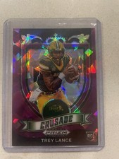 2021 Panini Draft Picks Trey Lance Crusade Purple Wave Prizm RC - 070/149.