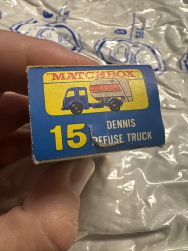 Vintage Matchbox Lesney No 15 Dennis Refuse Truck In Original Perfect D Box - Picture 13 of 15