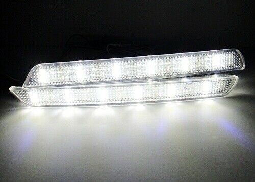 2x Clear Lens LED Rear Bumper Reflector Backup Tail Brake Light For 2004-2009 Mazda 3 Axela