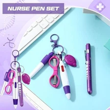 Portable Nurse Badge Set Retractable ID Badge Reels Nurse Pen Pack