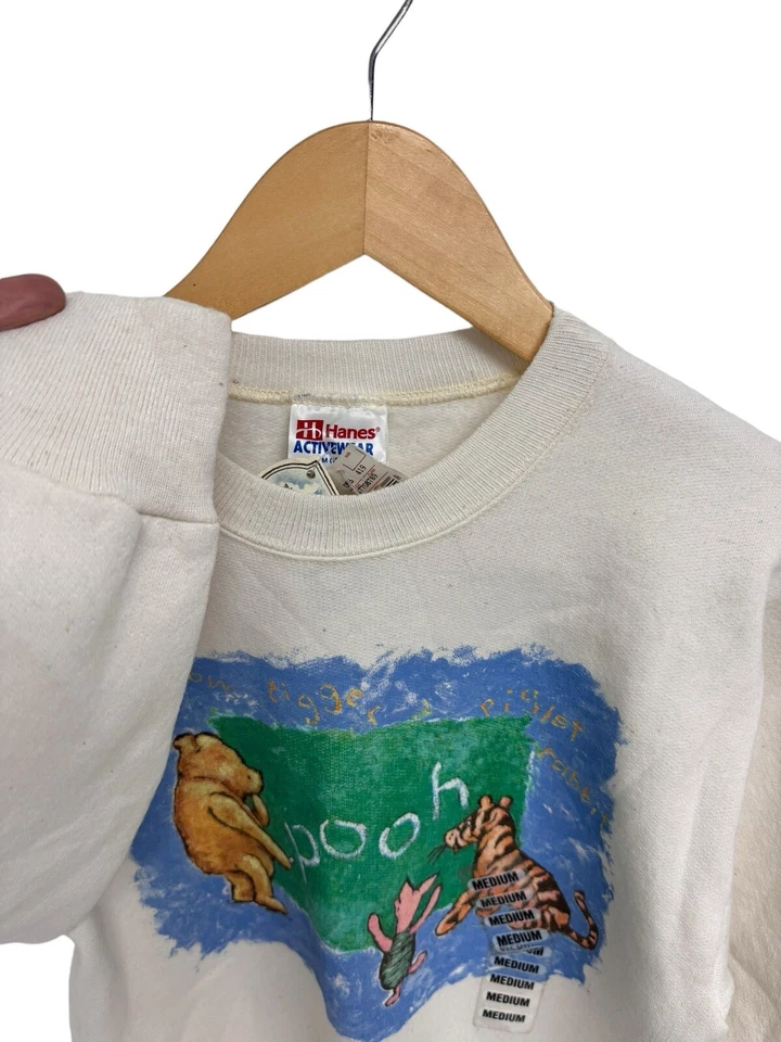 Vintage Hanes Activewear Girls Fleece Lined Crew Neck Pullover Sweatshirt Size M - Image 4 of 4