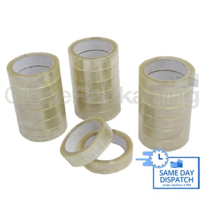 12 Rollen klares Verpackungsband 25 mm 1 Zoll x 66M hohe Qualität