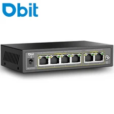 6-Port Ethernet PoE Switch with 4 Ports PoE+2 Fast Ethernet Uplink 10/100Mbps