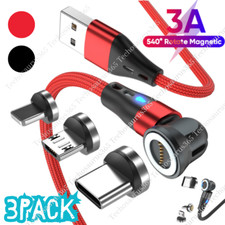 540 Rotate Magnetic Phone Charger Charging Cable For Micro USB/Type C/ iPhone