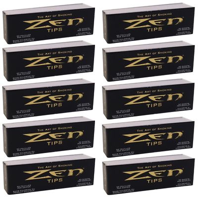 10 Pack Zen Roll Your Own Cigarette Paper Filter Rolling Tips 500 Total  8303-10
