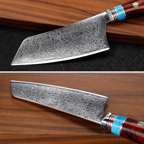 Cuchillo Nakiri de 6,3"" Damasco cuchillo cortador de acero hecho a mano barbilla vegetal - Imagen 4 de 7